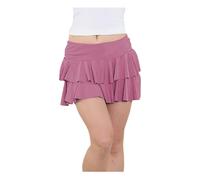 INSAFIANS Girls RARA Skirt Mini Ruffle Layered Plain Frill Dance Party Skirt Lightweight & Stylish (Blush Pink 11-12)