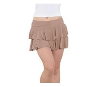 INSAFIANS Girls RARA Skirt Mini Ruffle Layered Plain Frill Dance Party Skirt Lightweight & Stylish (Skin 13-14)