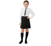 INSAFIANS Girl's School Skirts Grey Black High Waist All Around Pleated Skirt School Uniform 9 10 11 12 13 14 15 16 Years (UK, Age, 16 Years, 17 Years, Regular, Black)