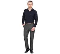 INSAFIANS Men/Boys Office Wear, Casual Work Wear Formal Trousers Straight Leg Belted Smart Pants with 2 Side Pockets Available in 4 Different Leg Length with Waist 30 in UK to 50 in UK(Gry L33W46)