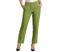 INSAFIANS Women Half Elasticated Pull Up Pants | Ladies Office Wear Trousers | Work Formal (Olive L27 W18)