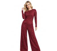 INSAFIANS Women’s Jersey co-ords sets Shiny Glitter 2 piece outfit long sleeve top wide leg Pants loungewear casual wear Tracksuit sets