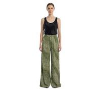 INSAFIANS Women's Jersey Spot Print Palazzo Trousers Pull On Wide Leg Stretchy Comfort Pants (Khaki L27 XXL)