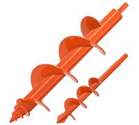 Insaga 2 Pack Auger Drill Bit, 23x4.1cm & 23x5.1cm, 2 count, High Carbon Steel, Orange Powder Coating, Spiral, Hex Shank, Ideal for Bedding/Seeding/Fence Mailbox Post, Suits 10mm Hex Drive Drill
