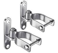 Insaga 2pcs Pipe Gate Hinge, 48mm Farm Gate Chain Link Fence Hinge Hook on Plate Hinge (116 x 25mm) 16mm Pin Hanger Stainless Steel Metal Gate Hardware for 48mm Round Pipe Gate and Concrete Post