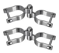 Insaga 2pcs Pipe Gate Hinge, 60mm Chain Link Fence Hinge 16mm Pin Hanger Heavy Duty Post Female/Male Hinge Set Stainless Steel Metal Hardware for 60mm Round Pipe Gate and Concrete Post