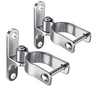 Insaga 2pcs Pipe Gate Hinge, 60mm Farm Gate Chain Link Fence Hinge Hook on Plate Hinge (116 x 25mm) 16mm Pin Hanger Stainless Steel Metal Gate Hardware for 60mm Round Pipe Gate and Concrete Post