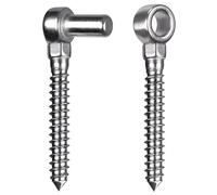 Insaga Gate Hinge M12, 1 Set Heavy Duty Farm Gate Screw Hook and Eye Hinge Pin Hanger Stainless Steel Metal Gate Hinges Hardware for Wooden Fence/Garden Gate/Field Gate/Driveway, 110mm