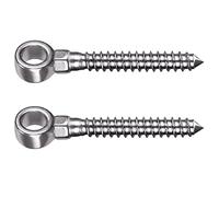Insaga Gate Hinge M12, 2 Pack Heavy Duty Farm Gate Screw Eye Hinge Eye Bolt Stainless Steel Metal Gate Hardware with 16mm Hole for Wooden Fence/Garden Gate/Field Gate/Driveway, 110mm