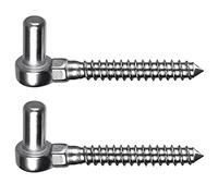 Insaga Gate Hinge M12, 2 Pack Heavy Duty Farm Gate Screw Hook on Hinge Hanger Hook on Bolt Stainless Steel Metal Gate Hardware with 16mm Pin for Wooden Fence/Garden Gate/Field Gate/Driveway, 110mm