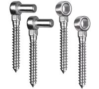 Insaga Gate Hinge M12, 2 Set Heavy Duty Farm Gate Screw Hook and Eye Hinge Pin Hanger Stainless Steel Metal Gate Hinges Hardware for Wooden Fence/Garden Gate/Field Gate/Driveway, 110mm