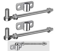 Insaga Gate Hinge M12, 2pcs Heavy Duty 16mm Hook to Bolt Pin Hook Hanger with Horizontal Eye Hinge Plate Garden Gate Hinge Stainless Steel Metal Hardware for Farm Gate/Wooden Fence/Driveway, 254mm