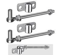 Insaga Gate Hinge M12, 2pcs Heavy Duty 16mm Hook to Bolt Pin Hook Hanger with Horizontal Eye Hinge Plate Garden Gate Hinge Stainless Steel Metal Hardware for Farm Gate/Wooden Fence/Driveway, 200mm