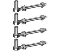 Insaga Gate Hinge M12, 4pcs Heavy Duty 16mm Hook to Bolt Pin Hook Hinge Hanger Field Gate Hinge Stainless Steel Metal Garden Gate Hardware for Farm Gate/Wooden Fence/Driveway, up to 440lbs, 150mm