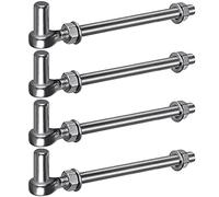 Insaga Gate Hinge M12, 4pcs Heavy Duty 16mm Hook to Bolt Pin Hook Hinge Hanger Field Gate Hinge Stainless Steel Metal Garden Gate Hardware for Farm Gate/Wooden Fence/Driveway, up to 440lbs, 254mm