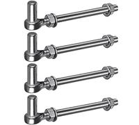 Insaga Gate Hinge M12, 4pcs Heavy Duty 16mm Hook to Bolt Pin Hook Hinge Hanger Field Gate Hinge Stainless Steel Metal Garden Gate Hardware for Farm Gate/Wooden Fence/Driveway, up to 440lbs, 200mm