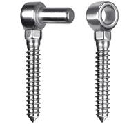 Insaga Gate Hinge M16, 1 Set Heavy Duty Farm Gate Screw Hook and Eye Hinge Pin Hanger Stainless Steel Metal Gate Hinges Hardware for Wooden Fence/Garden Gate/Field Gate/Driveway, 110mm