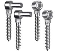 Insaga Gate Hinge M16, 2 Set Heavy Duty Farm Gate Screw Hook and Eye Hinge Pin Hanger Stainless Steel Metal Gate Hinges Hardware for Wooden Fence/Garden Gate/Field Gate/Driveway, 110mm