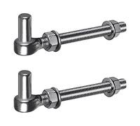 Insaga Gate Hinge M16, 2pcs Heavy Duty 16mm Hook to Bolt Pin Hook Hinge Hanger Field Gate Hinge Stainless Steel Metal Garden Gate Hardware for Farm Gate/Wooden Fence/Driveway, up to 440lbs, 150mm