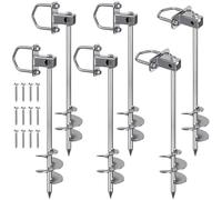 Insaga Ground Anchor Heavy Duty 61cm Ground Pegs kits Fit for All Tents, Trampolines anchor kit for Camping/Shed/Dog/Garden Carport with Fixed Loop, 6 Pack