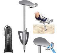 Insaga Portable Boat Anchor, 304 Stainless Steel Spike Beach Anchor for Boats for Anti-Rust, 17 Inch Jet Ski Anchor, Sand Anchor to Secure and Stabilize Your Watercraft in Sand or Shallow Waters, F