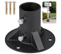 Insaga Round Post Holder, 52mm Round Fence Post Bracket Heavy Duty Round Post Base Support for Chain Link Fence Post/Deck/Railing/Mailbox/Concrete Post