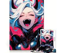 Insane Anime Girl Jigsaw Puzzle for Adults 1000 Pieces Sharp Thinking Clean Joint Fun Activity Birthday Surprise (38x26cm)