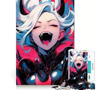 Insane Anime Girl Jigsaw Puzzle for Adults 1000 Pieces Sharp Thinking Clean Joint Fun Activity Birthday Surprise (38x26cm)