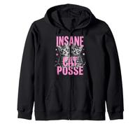 Insane Cat Posse Funny Clown Cat Zip Hoodie