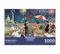 Insane Paris Rooftop Party Wooden Jigsaw Puzzle Waterproof 1000 Piece Puzzles for Adults Challenging And Brainteasing Educational Games