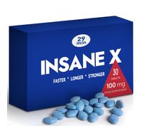 INSANE X - 30 Extra Strong Pills for Men UK - Natural Fast-Acting Ginseng Tablets for Men - for Enhanced Performance