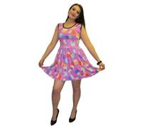 Insanity Cupcakes Skulls Sleeveless Gathering Dress (Medium/Large, Purple)