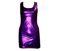 Insanity Metallic Wet Look Shiny Long Vest Top (Large/X-Large) Purple