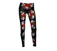 Insanity Roses Skulls Floral Print Leggings (XX-Large, Black)