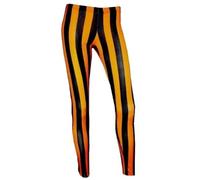 Insanity Vertical Stripes Printed Leggings (L/XL, Orange & Black)