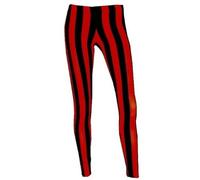 Insanity Vertical Stripes Printed Leggings (L/XL, Red & Black)