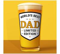 Insaxa Dad Gifts - World's Best Dad Beer Glass (1 Pint/570ml) Father's Day Gifts Presents for Birthday Gift for Christmas Pint Glass Gift