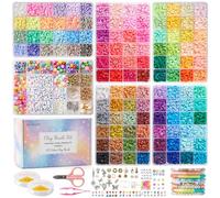 Inscraft 22000 Pcs Clay Beads for Bracelet Making Kit, 120 Colours Flat Round Polymer Clay Beads, Friendship Bracelet Kit Heishi Beads for DIY Jewelry Making, Crafts Gift for Girls Teen Adults