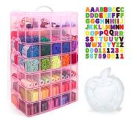 Inscraft 7 Tier Craft Storage Boxes with Compartments, 70 Adjustable Plastic Organiser Storage Boxes for Crafts, Beads, Screw, Washi Tap, Stackable Storage Sorting Box for Toys, Crafts, Art Supplies