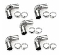 Inscrip 25mm Car Heater Tube Connector, Stainless Steel Car Exhaust Tube Elbow Connector, Air Vent Ducting Exhaust Connector, Parking Heater Exhaust Pipe Connector Clamps for Diesel Heater (5Pcs)