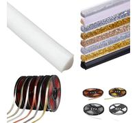 Inscrip 5M/Roll 15mm Flexible Quarter Rod Ceiling Strips, Self-Adhesive Skirting Board Trim, Peel and Stick Decorative Molding Strip for Sink Corners, Kitchen Countertops, Bathrooms (White)