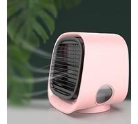 Inscrip Air Conditioner, Air Cooler Fan with Water, Small Aircon Unit for Bedroom, 3-speed Adjustable, USB Powered Portable Air Conditioning Fan for Car, Home, Office Use, and Desktop (Pink)