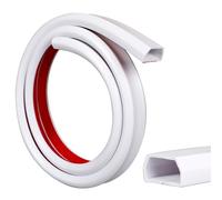 Inscrip Cable Trunking, Cable Cover Self Adhesive Cable Management Trunking, Mini Flexible Cable Protector for Wires on Wall Floor Wire Trunking to Hide Wires for Electric Cables (White 2M)