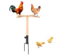 Inscrip Chicken Coop for Chicken Coop, Wooden Perch with Metal Spike, Bird Perch Toy, Chick Stand, Chicken Coop Backyard for Chickens, Roosters, Chicks and Large Birds such as Parrots (Large)