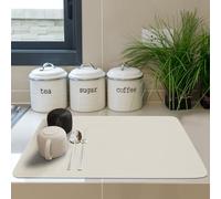 Inscrip Coffee Machine Dryer, Drip Mat, Super Absorbent Underlay Coffee Machine, Bar Mat, Bowl Mat, Dog, Dish Mat Sink for the Kitchen (Beige, 50 x 60 cm)