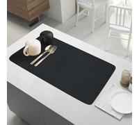 Inscrip Coffee Machine Drying Mat, Super Absorbent Underlay Coffee Machine, Bar Mat, Bowl Mat Dog, Drip Mat Sink for the Kitchen (Black, 40 x 50 cm)