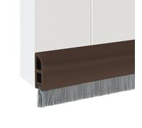 Inscrip Door Brush Strip, Self-Adhesive Door Draft Excluder Strip Brush, Cuttable Draught Excluder Brush, Flexible Draught Excluder for Protection from Sound, Cold, Moisture and Insects (Brown, 1M)