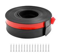 Inscrip Garage Door Seal, PVC Sealing Strips, Multi-Purpose Garage Door Top and Side Sealing Strips, Weatherproof, Easy to Cut, for Leaves, Dirt, Weather Protection, with Nails (Black, 6 m)