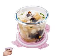 Inscrip Glass Container with Round Lid, 750 ml Meal Prep Glasses, Glass Bowl with Lid, Soup Container, Food Storage Containers, Meal Prep Glass, for Fridge/Freezer/Microwave, BPA-Free (Pink)