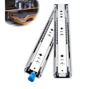 Inscrip Heavy Duty Drawer Runners, Full Extension with Lock, Heavy Ball Bearing Drawer Runners, 3 Section Removable Drawer Rail, Side Mounting, Load Capacity 120 kg (24 Inches (600 mm)